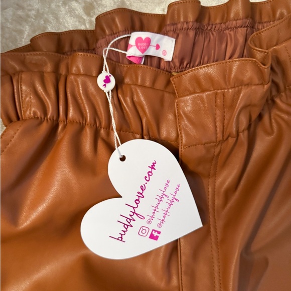 NWT buddy love Peyton Mocha Vegan Leather Shorts - size XS - Picture 7 of 8